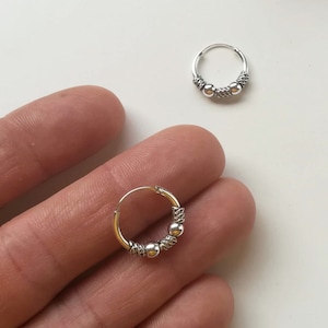 Silver Hoops 15mm - Silver Earings - Hoops Tribal - Hoops Earrings - Hoop Earring - Boho Hoop - Ethinic Hoop