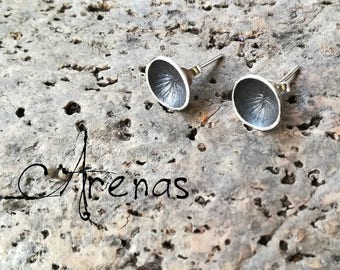 Stud Earrings - Boho Silver Earrings - Concave Earrings - Stud - Silver Stud - Boho Stud Earrings - Boho Concave Stud - Oxidize Silver
