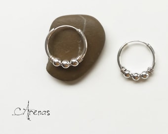 18mm Silber Creolen - Silber Ohrringe - Silber Creolen - Creolen - Boho Creolen - Ethnische Creolen - Tribal - Bali Creolen