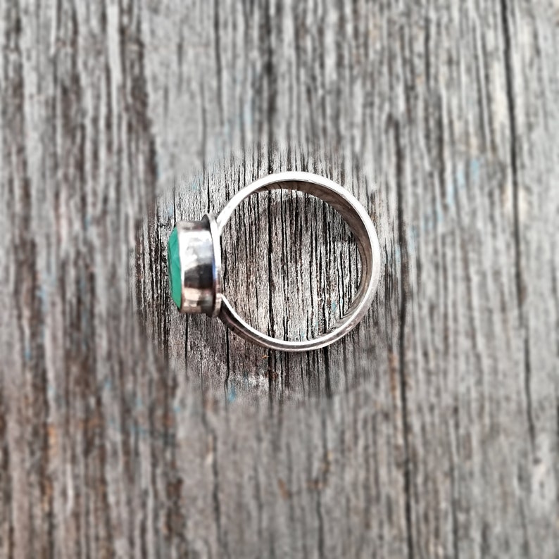 Handmade Size 7 Chrysoprase Ring and Sterling Silver