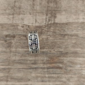 Silver Ring for Men Size 11 US crisscross pattern Arenas Jewelry image 8