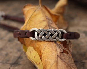 【ハンドメイド】レザーブレスレット　クロムエクセル×ヌメ革 リバーズレザーブレスレット - ホーウィン社製クロムエクセル - 米国製