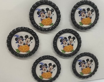 Halloween Mickey Minnie Mouse magnets / set of 6 or 12  / Fish extenders gifts, magnet exchange, pixie dust, door magnets.  Handmade.
