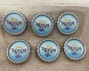 Disney Treasure magnets / set of 6 or 12 / Fish extender gifts, door magnets, Pixie dust.  Magnet exchange, stateroom gifts. Handmade.