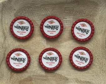 Disney Wonder Cruise Merrytime ship magnets / Set of 6 or 12 / Fish extender gifts, door magnets, pixie dust, magnet exchange.  Handmade.