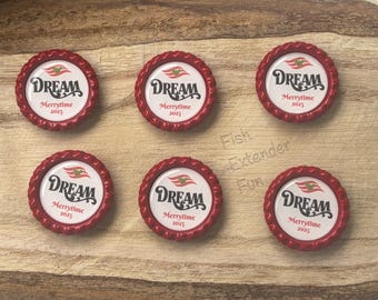 Disney Dream Cruise Merrytime ship magnets / Set of 6 or 12 / Fish extender gifts, door magnets, pixie dust, magnet exchange.  Handmade.