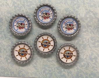 Disney Cruise magnets / set of 6 or 12 / Fish extender gifts, door magnets, Pixie dust.  Magnet exchange, stateroom gifts, handmade.