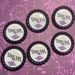 Disney Cruise ship magnets / Set of 6 or 12 / Choose any ship.  Fish extender gifts, door magnets, pixie dust, magnet exchange.  Handmade.