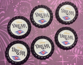 Disney Cruise ship magnets / Set of 6 or 12 / Choose any ship.  Fish extender gifts, door magnets, pixie dust, magnet exchange.  Handmade.