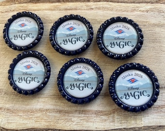 Disney Cruise Magic magnets / 6 or 12 / Fish extender, door magnets, Pixie dust.  Magnet exchange, stateroom gifts, Alaska, handmade.