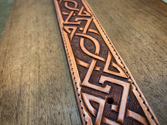 Unique Celtic Design Brown Belt NAME BELT CELTIC KNOT| Gavere Leather main image 2