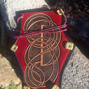 Custom celtic knot archery leather arm guard image 2