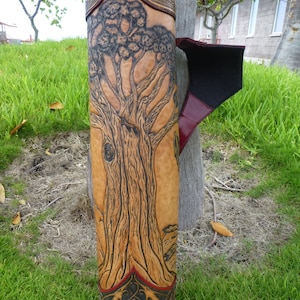 Tree of the Land and Sea Tooled Leather Quiver