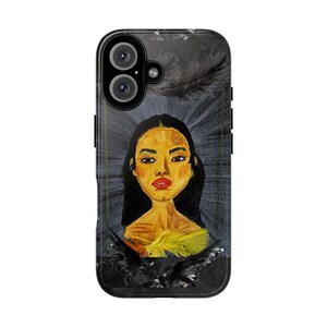 Tough Cases - Cover per telefono con volto di donna dipinto a mano, guscio rigido protettivo per iPhone 16, 15, 14 e Samsung Galaxy S24
