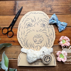 Tarjeta de presentación DIY para collar de mascota imprimible Exhibición de accesorios para perros Plantilla de empaque en PDF descargable. Descarga instantánea.