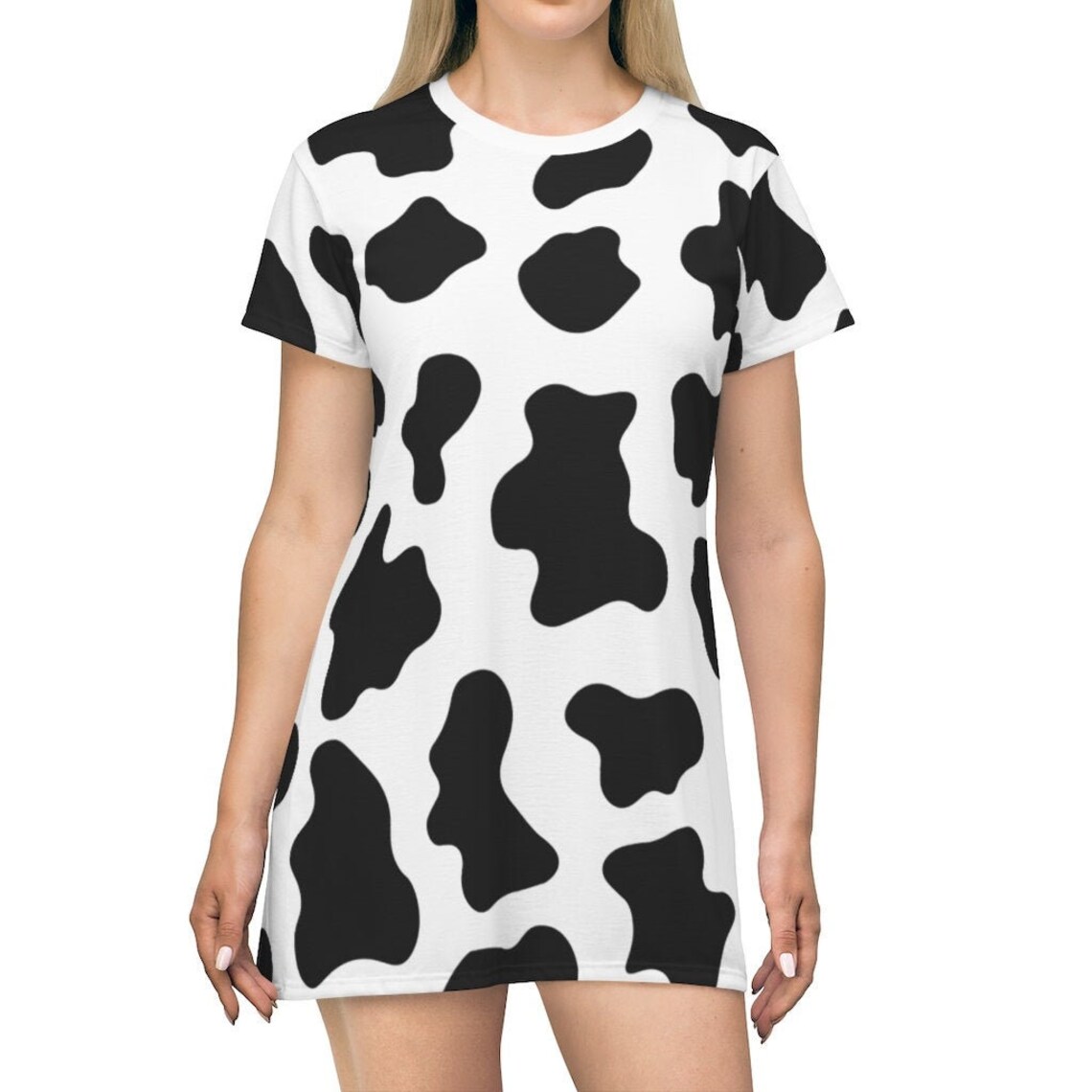 Chick fil a Costume Cow Pattern T-Shirt Dress | Etsy
