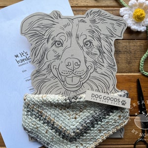 Collar para mascota de pastor australiano imprimible Exhibición de accesorios de tarjeta de exhibición DIY Plantilla de empaque en PDF descargable. Descarga instantánea.