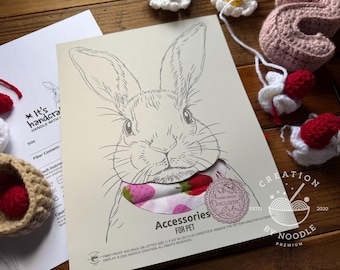 Printable Bunny Rabbit Pet Collar Display Card: DIY Accessory Template (Digital Download)