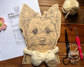 Printable Yorkie Pet Collar Display Card: DIY Accessory Template (Digital Download)