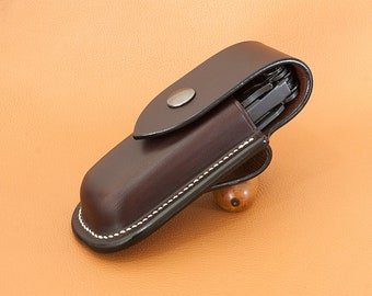 Hand-made leather sheath for Leatherman Surge multitool - Made in France