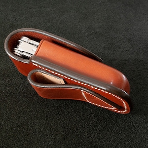 Hand-made leather sheath for Leatherman Wave/Charge multitool Made in France image 6