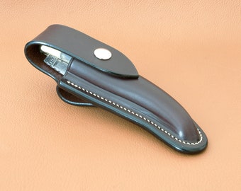 Étui cuir cousu main pour couteau Laguiole 130 mm
