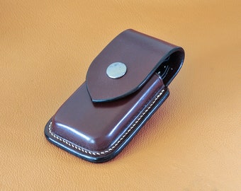 Hand-made leather sheath for 2 Leatherman bit kits and a bit extender - Made in France