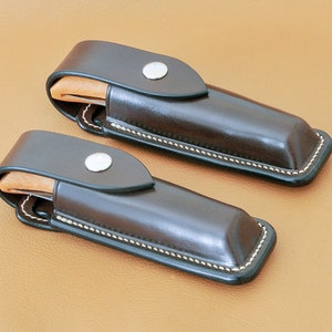 Hand-made leather sheath for Opinel knife (Number 8, 9, or 10) - Made in France