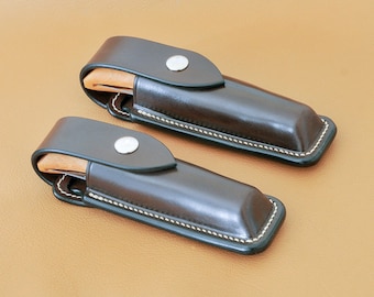 Hand-made leather sheath for Opinel knife (Number 8, 9, or 10) - Made in France