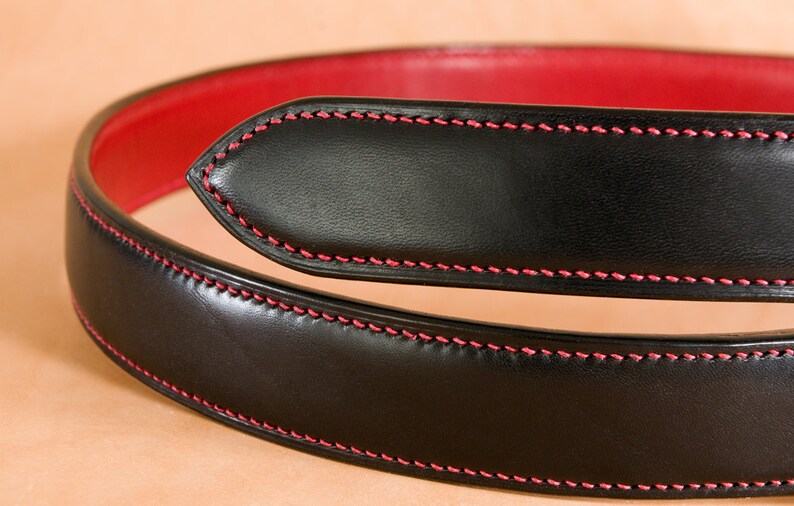 Hand Stitched Leather Belt 32 Mm | Etsy