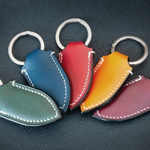 Hand-made leather key ring Made in France image 2