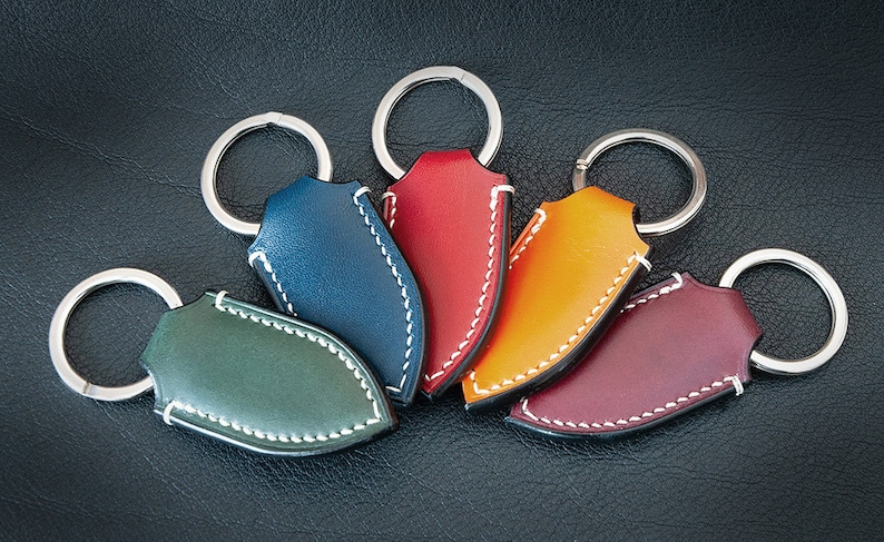 Hand-made leather key ring Made in France image 2