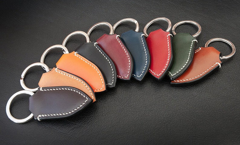 Hand-made leather key ring Made in France image 1