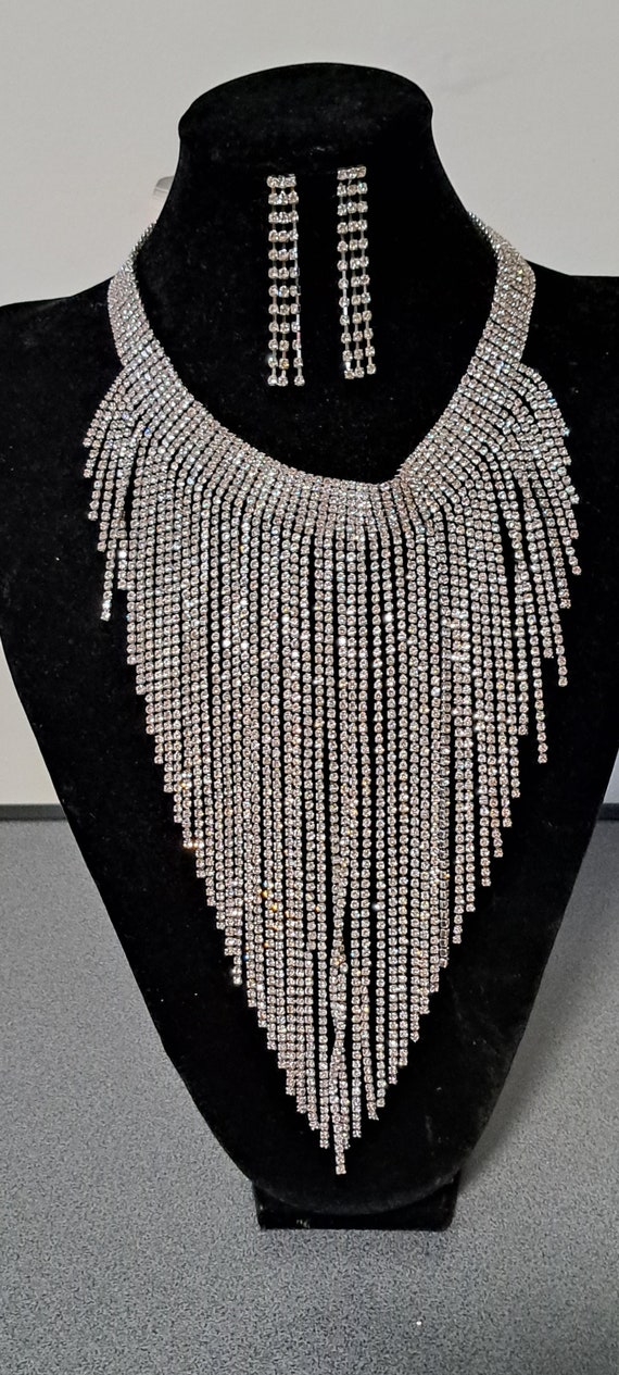 JOHN LEWIS Diamante Triple Row Layered Necklace in Silver | Endource