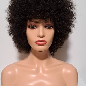 Afro kinky  brazilian remy human hair wig Afro kinky curly bang bob wig