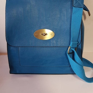 Frauen mittlere blaue Crossbody Messenger Schulter Reisehandtasche mit Baumwollgurt