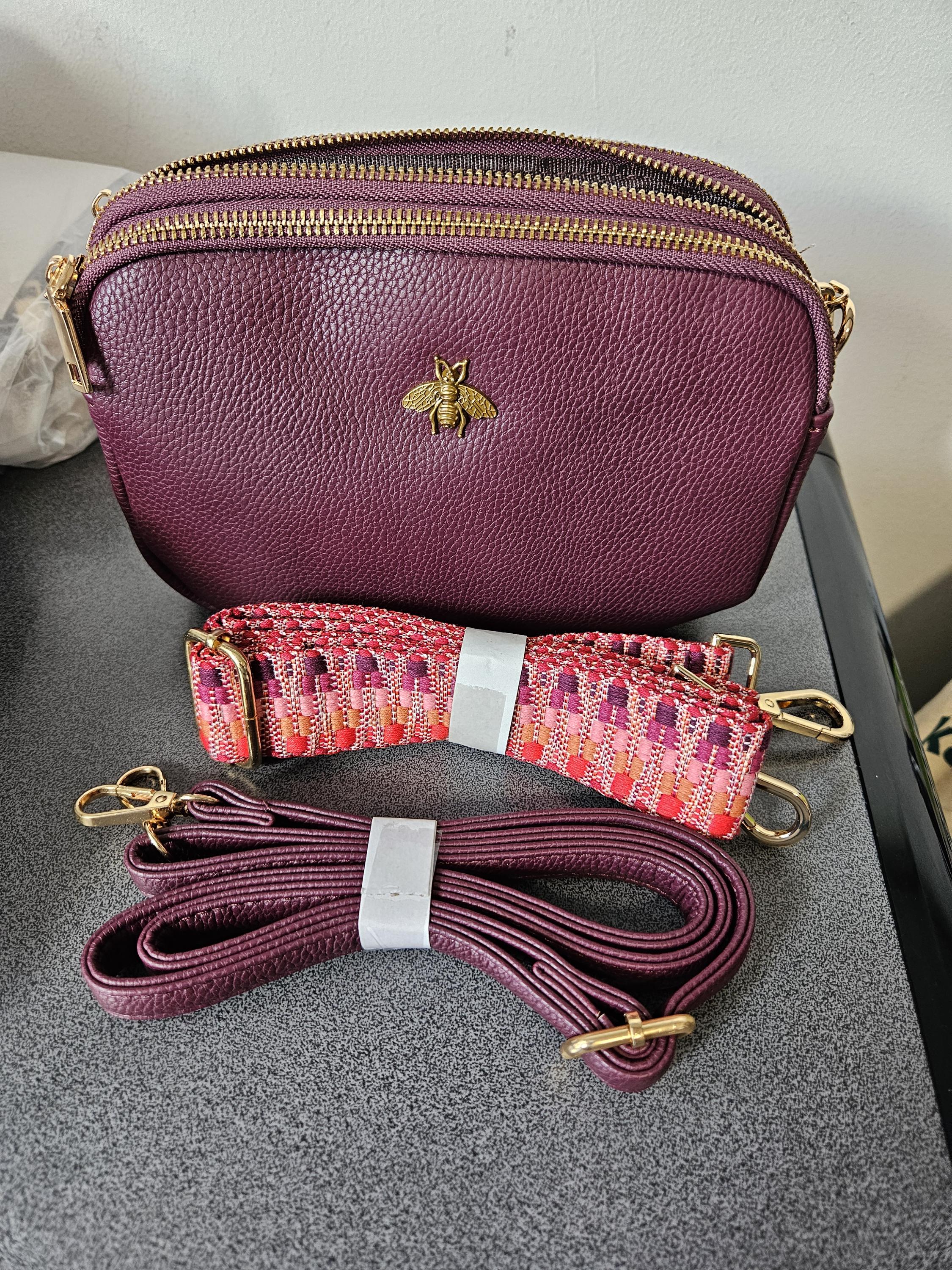 3 compartment leather purse hotsell