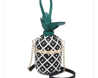 Women girl cute Pineapple shape  crossbody  messenger bag evening shoulder  handbag holiday Christmas  gift
