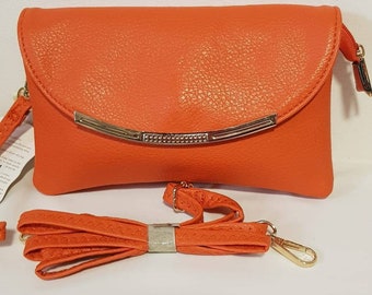 orange leather handbolsas uk