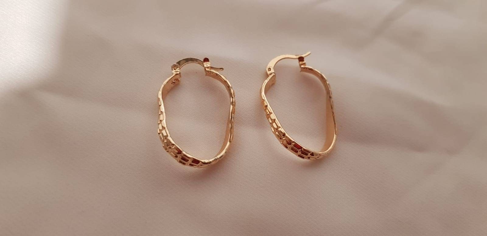Women thick oversize twist big gold plated/filled creole earring