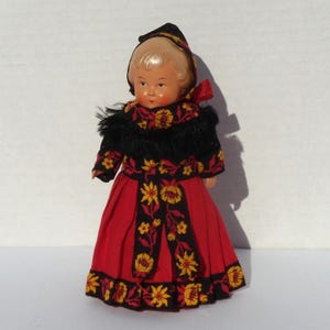 Danish Souvenir Doll, Scandinavian Souvenir Doll, European Plastic Doll, Folk Costume Souvenir Doll