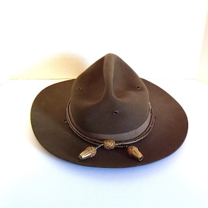 WW Stetson Campaign Hat, World War Wool Felt Officer Campaign Hat, WW1  Military Hat, Military Stetson Hat