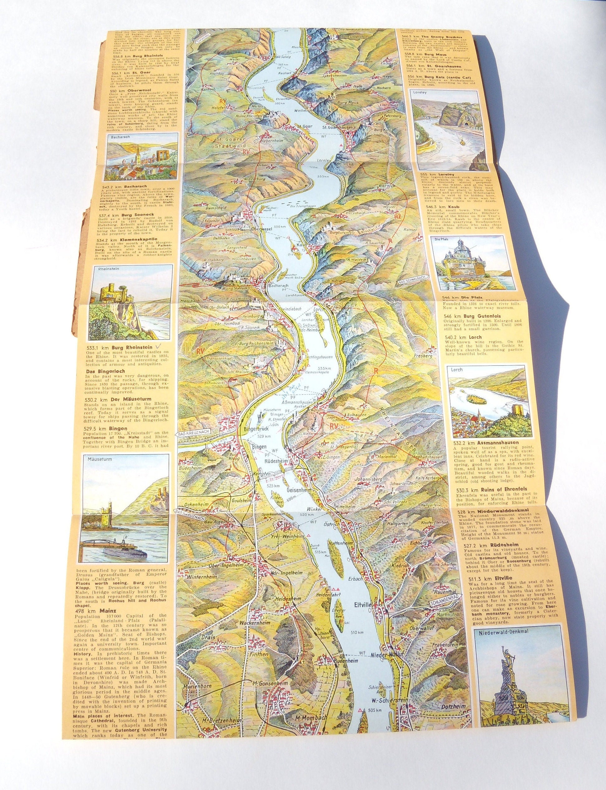 The Rhine Panorama and Guide Course of the Rhine by Dorothy  Etsy