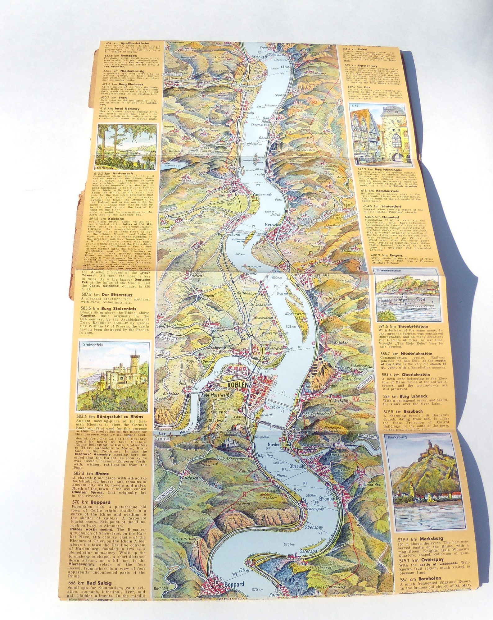 The Rhine Panorama and Guide Course of the Rhine by Dorothy  Etsy