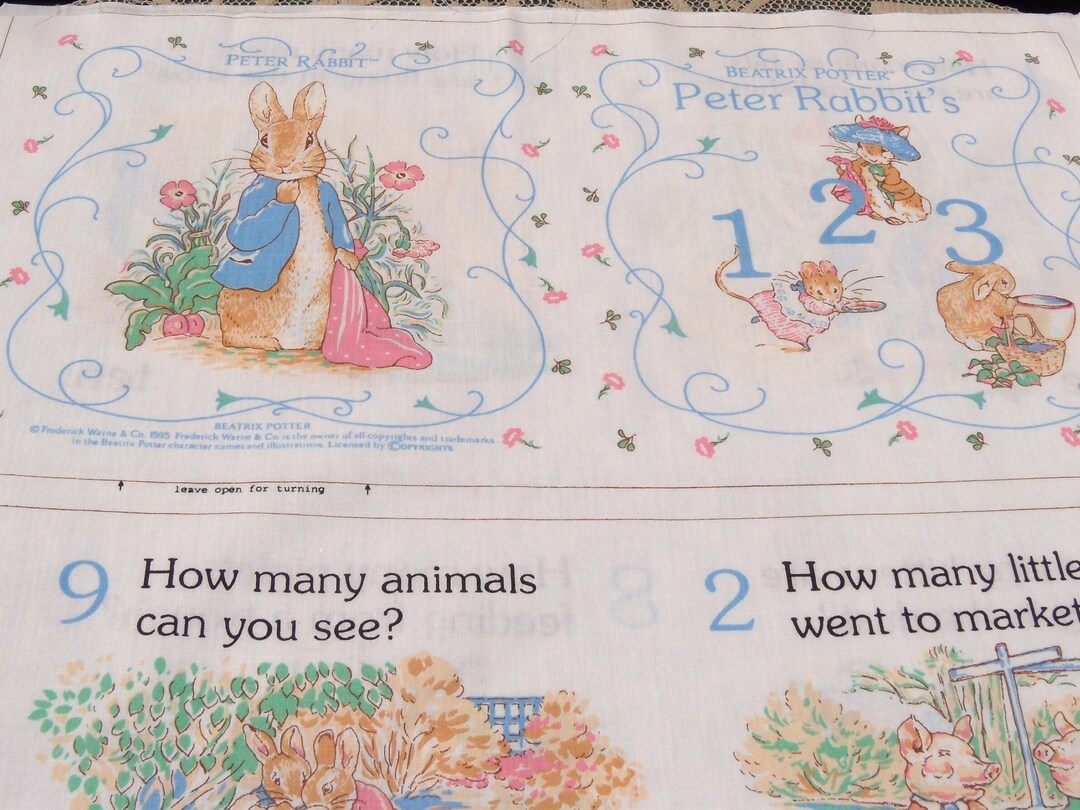 Beatrix Potter Peter Rabbit Counting Book Panel, Peter Rabbit Panel ...