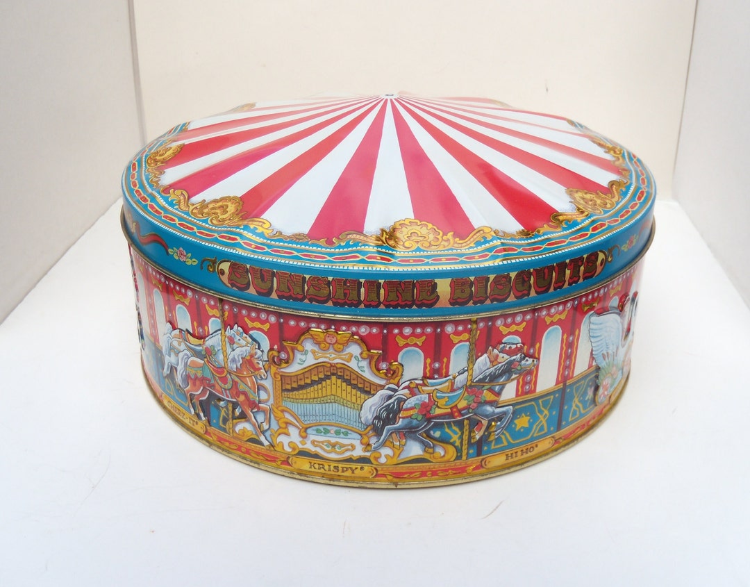 Sunshine Biscuits Carousel Gift Tin Sunshine Circus Tent Tin Etsy