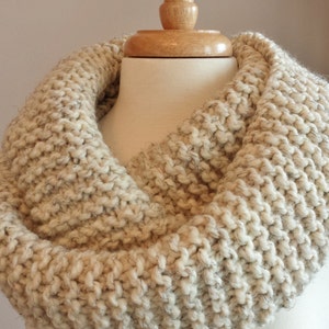 Super Chunky Garter Stitch Infinity Scarf. Hand Knit Garter Stitch Cowl ...