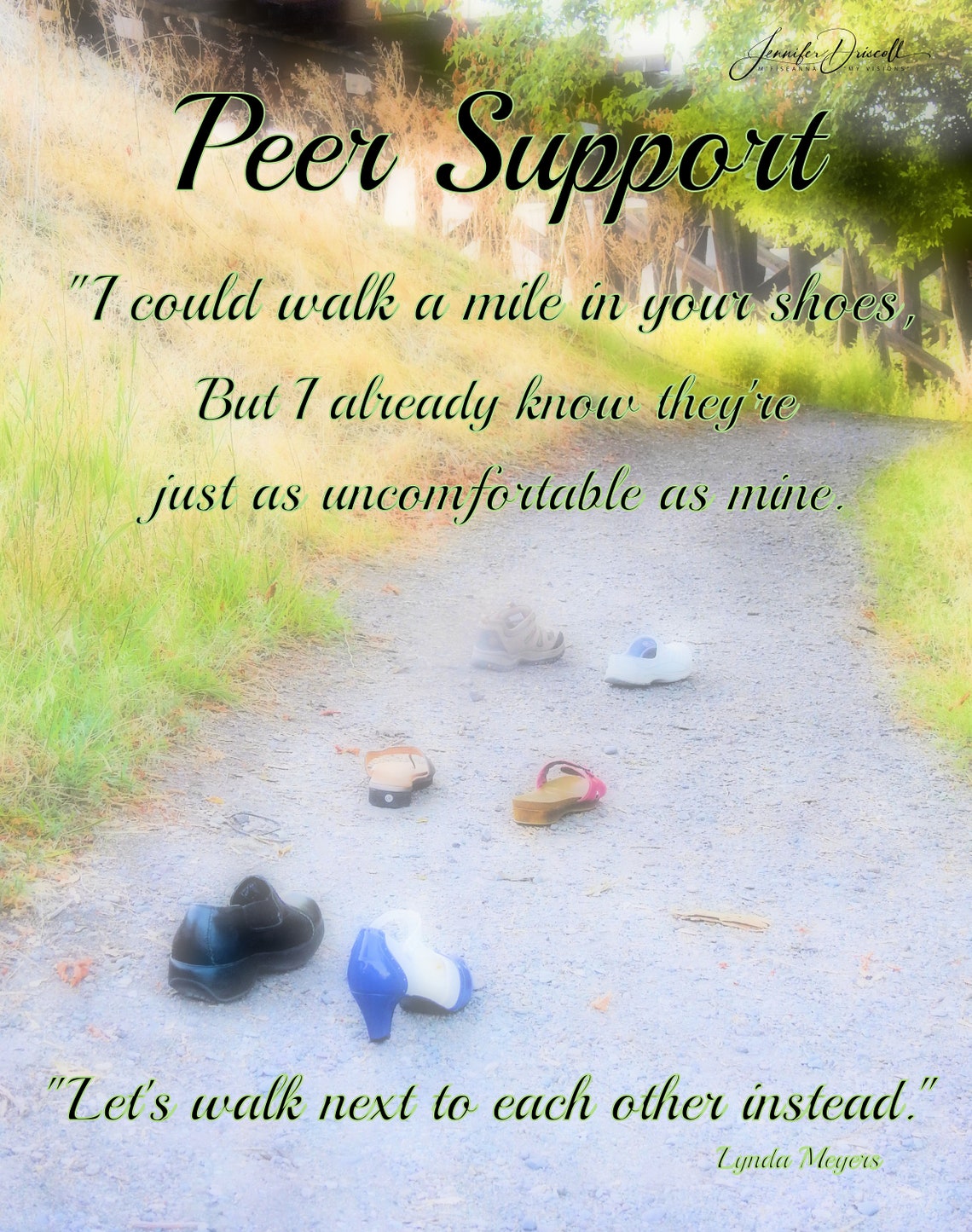 Digital Download Poster Peer Support walk Next to Etsy