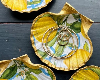 Lemons, Shell Ring Dish-  Gift Idea, Hamptons Decor, Coastal Home, Anthropologie Style