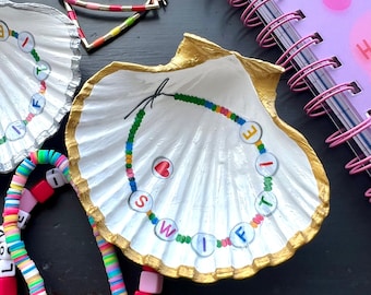 Swiftie Shell Dish- Gift for Swiftie fan, Taylor Swift bracelets, Name Bracelets, Tay Tay fan gift